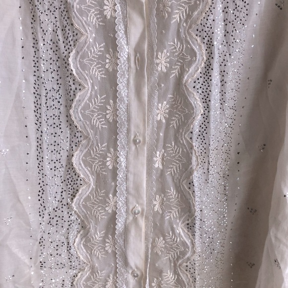Vintage Chloe cream white embroidery details shirt - Picture 4 of 6